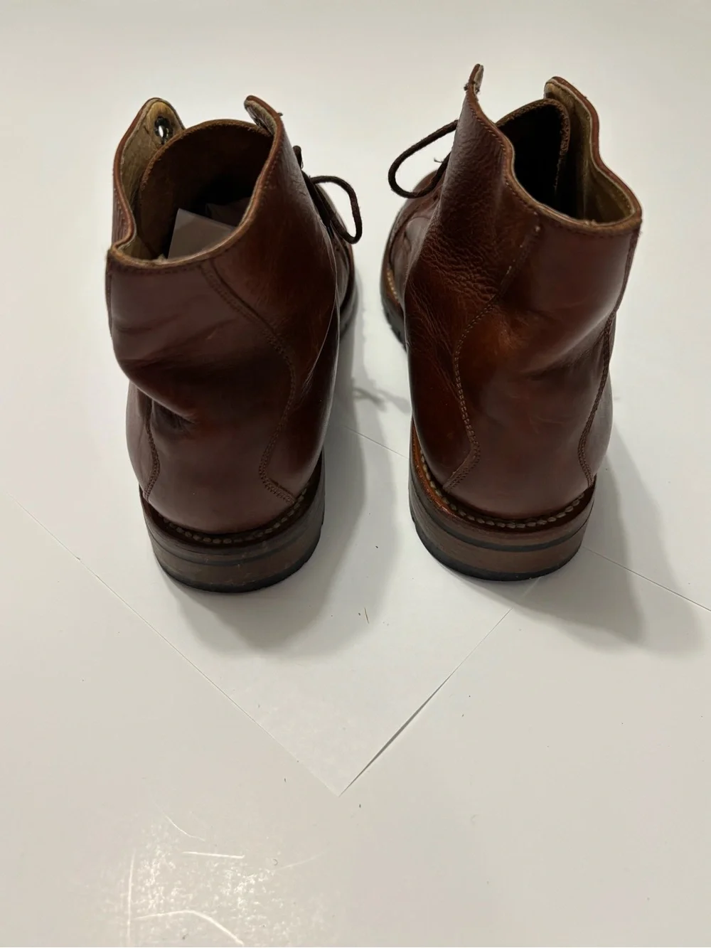 Javier Brown Leather Cap Toe Boots Size 7 Brogue Lug Sole